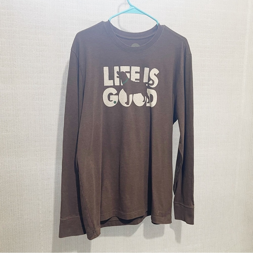 Life Is Good Men’s Long Sleeve Dog Tee